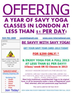 Yoga Hot Deal SAVY Year Card 2013